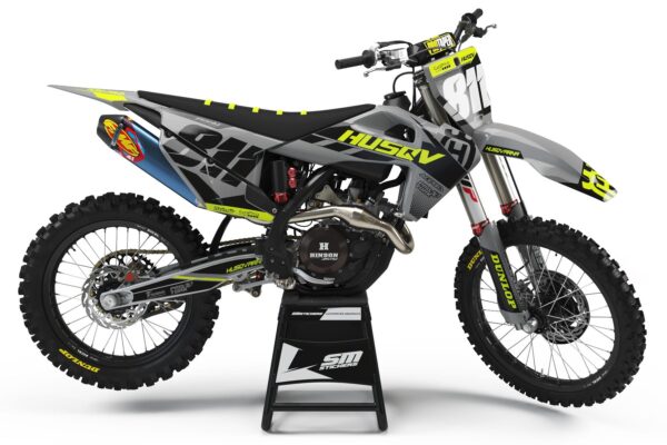 Husqvarna Decore 1 Grey Lime – Okleiny MX smstickers