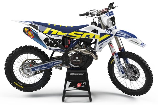 Husqvarna Decore 2 Blue Yellow – Okleiny MX smstickers