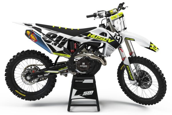 Husqvarna Decore 1 White Lime – Okleiny MX smstickers