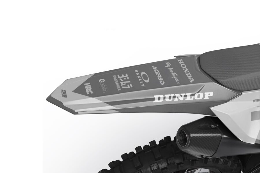 Szara okleina Honda CRF Decore 8 – grafika tylnego błotnika