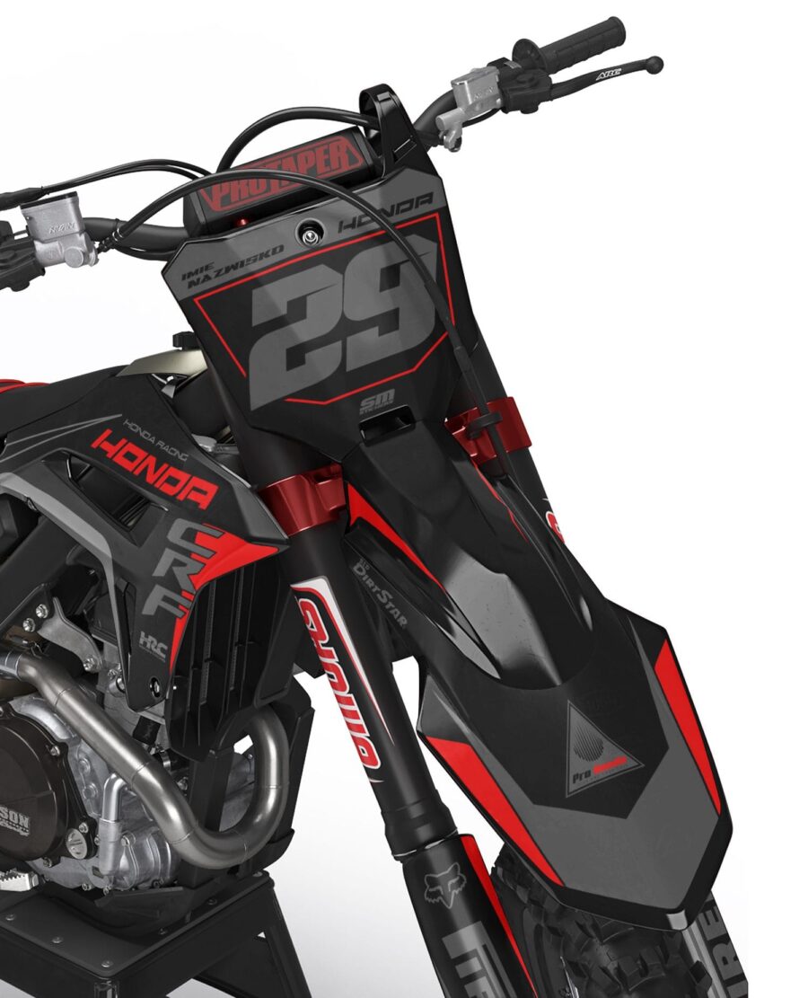 Szara okleina Honda CRF Decore 6 – grafika tylnego błotnika