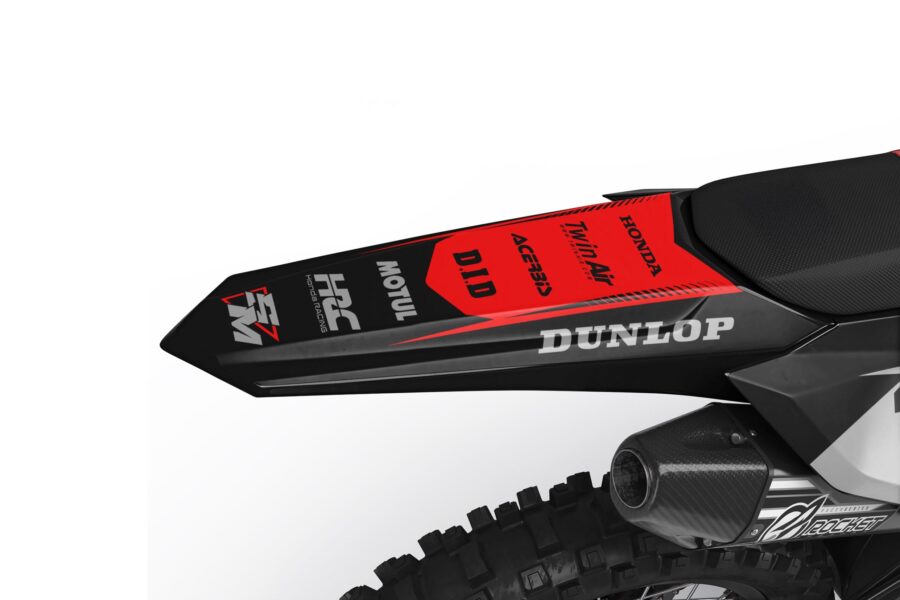 Czarna okleina Honda CRF Decore 7 – przednie pole numerowe z numerem 131