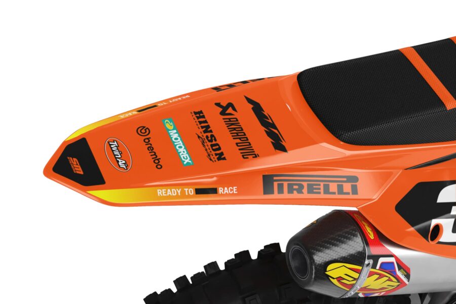 Pomarańczowa okleina KTM Decore 17 – grafika tylnego błotnika