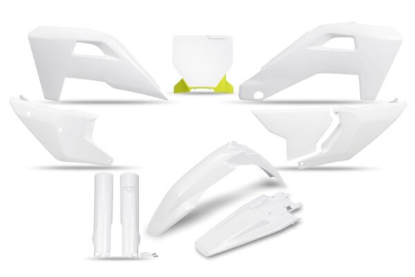 Biały zestaw plastików UFO w kolorystyce OEM do Husqvarna TC, FC i FX 2025