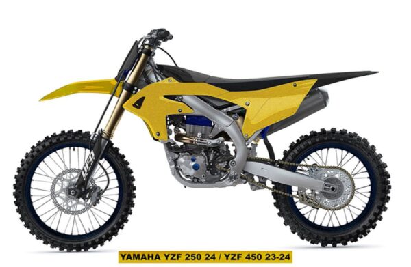 Złoty komplet plastików UFO Yamaha YZ 250F i YZ 450F z osłonami teleskopów